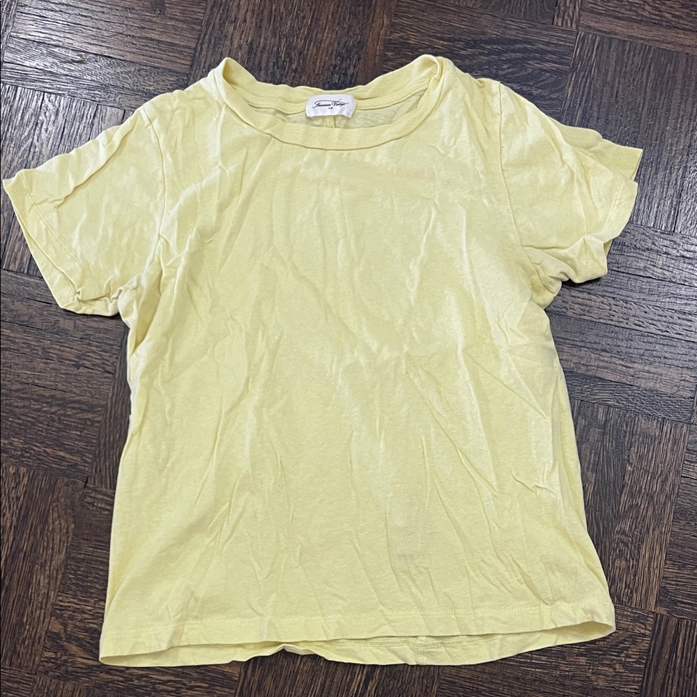 American Vintage Soft Pale Yellow Crewneck Tee